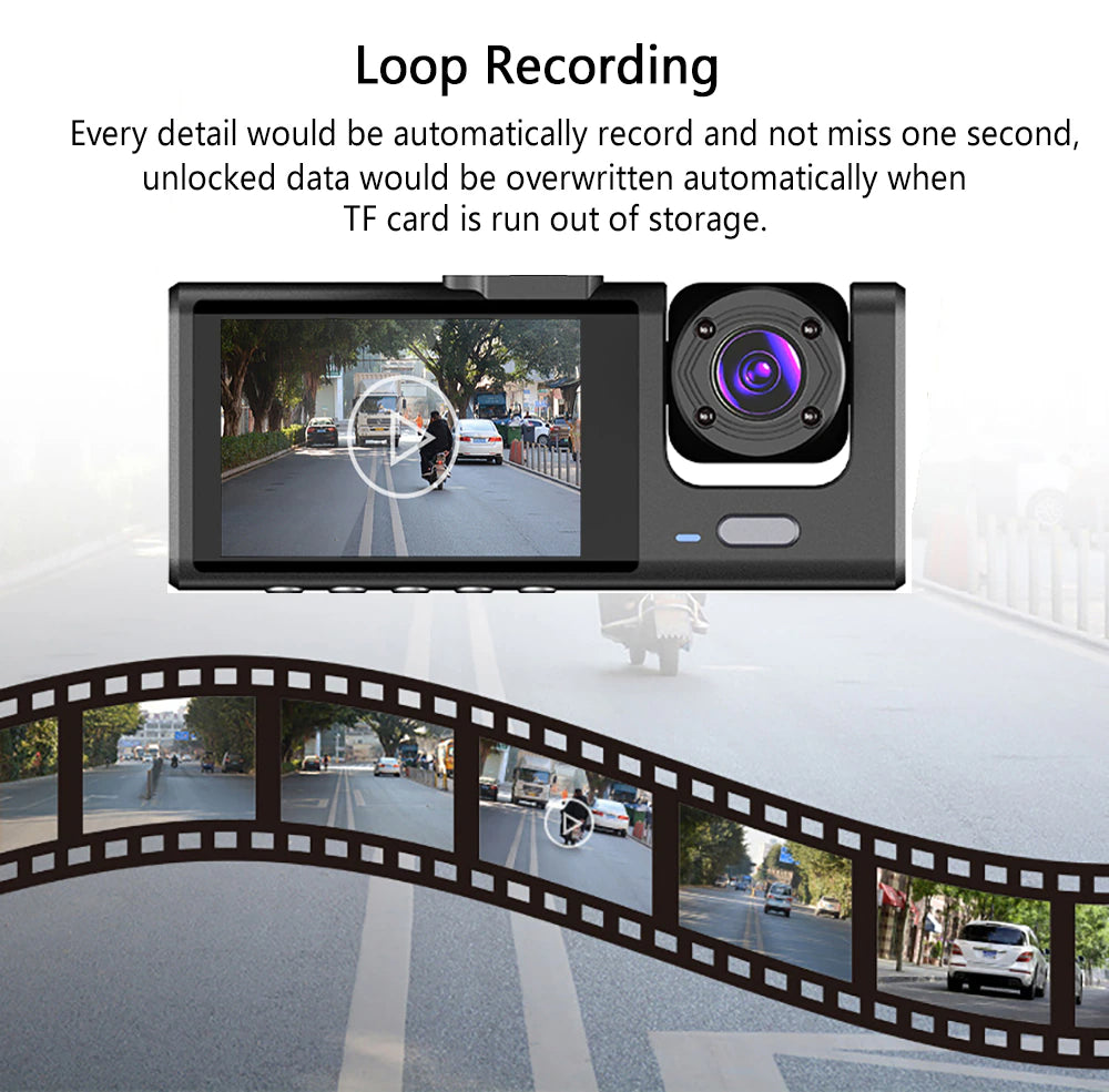 Car Dual Lens Dash Cam HD 1080P Front/Rear/Ins