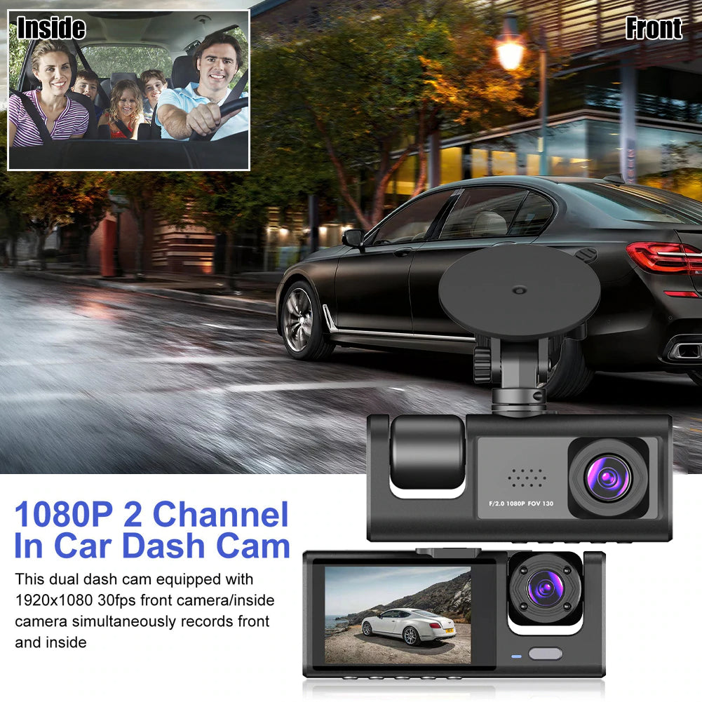 Car Dual Lens Dash Cam HD 1080P Front/Rear/Ins